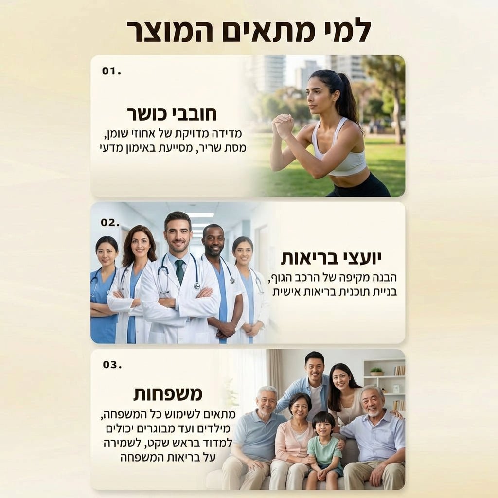 משקל חכם 8 אלקטרודות למדידת הרכב גוף מלא | משקל חכם 8 אלקטרודות למדידת הרכב גוף מלא | אוזו - שופ