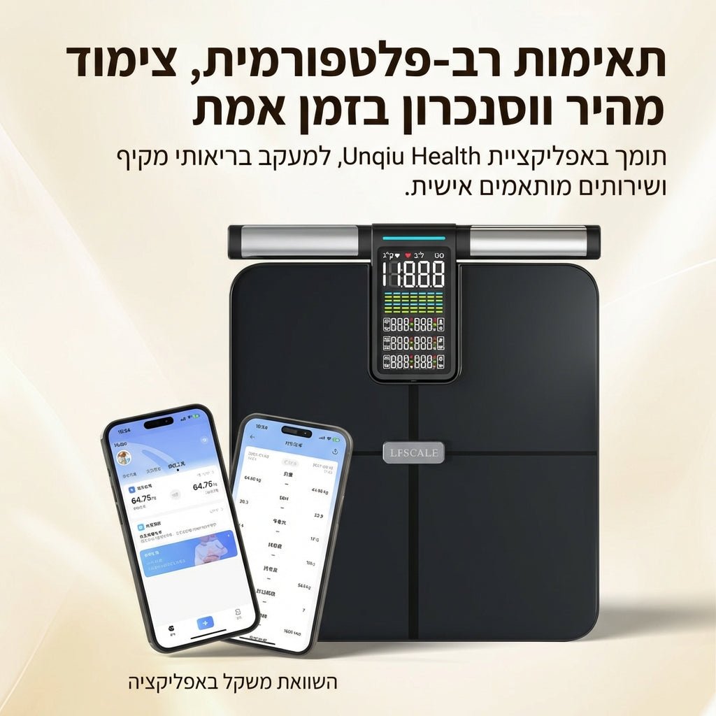 משקל חכם 8 אלקטרודות למדידת הרכב גוף מלא | משקל חכם 8 אלקטרודות למדידת הרכב גוף מלא | אוזו - שופ