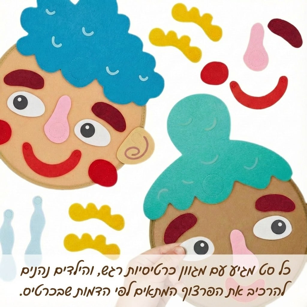 ערכת פאזל ללימוד רגשות והבעות פנים (SEL) - סדרת חינוך יצירתי | ערכת פאזל עצמי ללימוד רגשות והבעות פנים (SEL) - סדרת חינוך יצירתי | אוזו - שופ