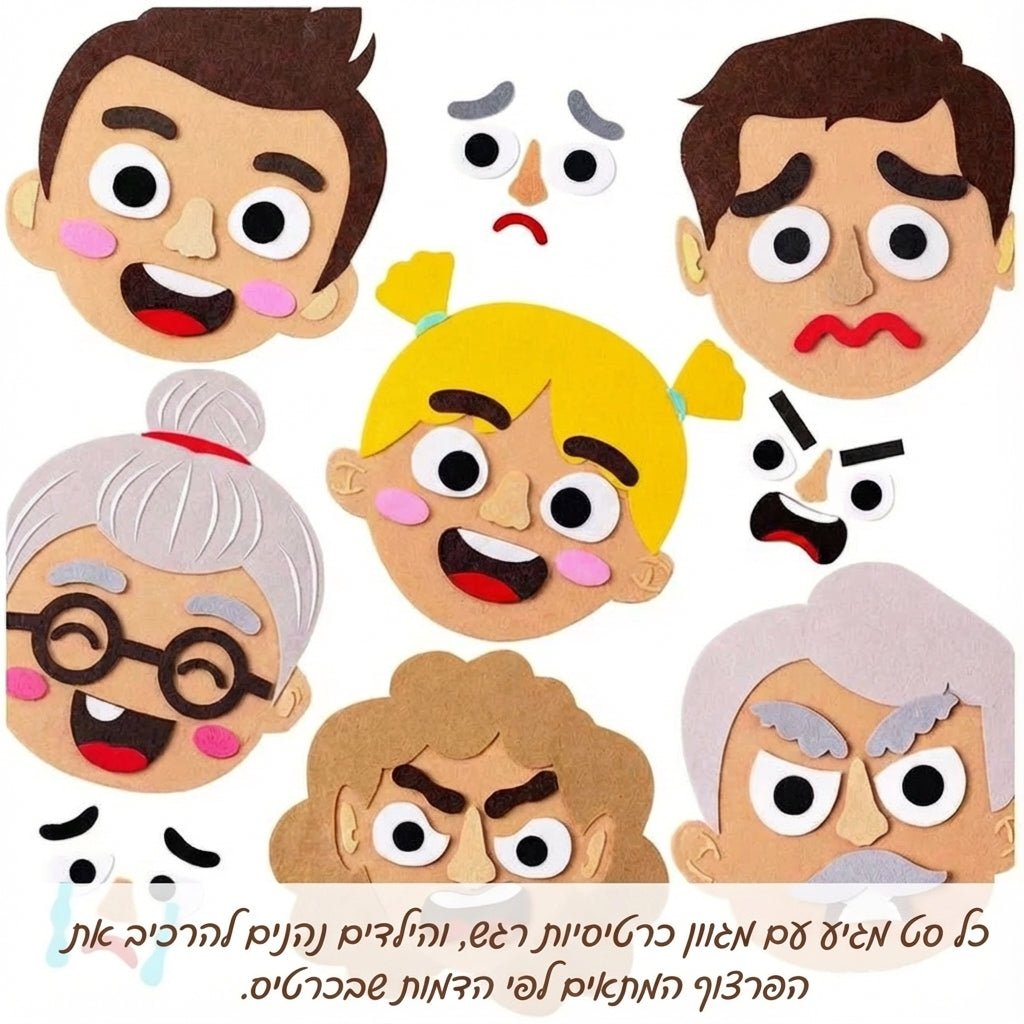 ערכת פאזל ללימוד רגשות והבעות פנים (SEL) - סדרת חינוך יצירתי | ערכת פאזל עצמי ללימוד רגשות והבעות פנים (SEL) - סדרת חינוך יצירתי | אוזו - שופ