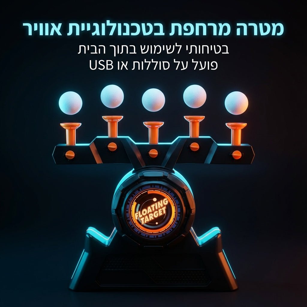 ערכת קליעה למטרה אלקטרונית עם כדורים מרחפים - Hover Shot | ערכת קליעה למטרה אלקטרונית עם כדורים מרחפים - Hover Shot (דגם זוגי נטען) | אוזו - שופ